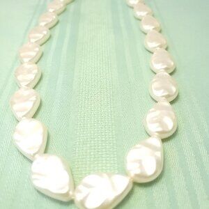 1960s c.  Faux Baroque Pearl Necklace 23" Continuous Strand - Over the Head Styl